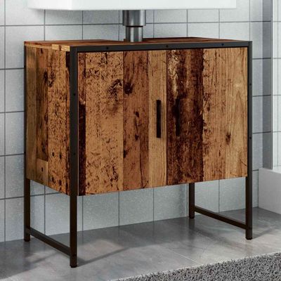 vidaXL Skrinka na umývadlo staré drevo 60x33x60 cm kompozitné drevo