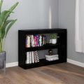 vidaXL Knižnica/deliaca stena čierna 100x30x71,5 cm masívna borovica