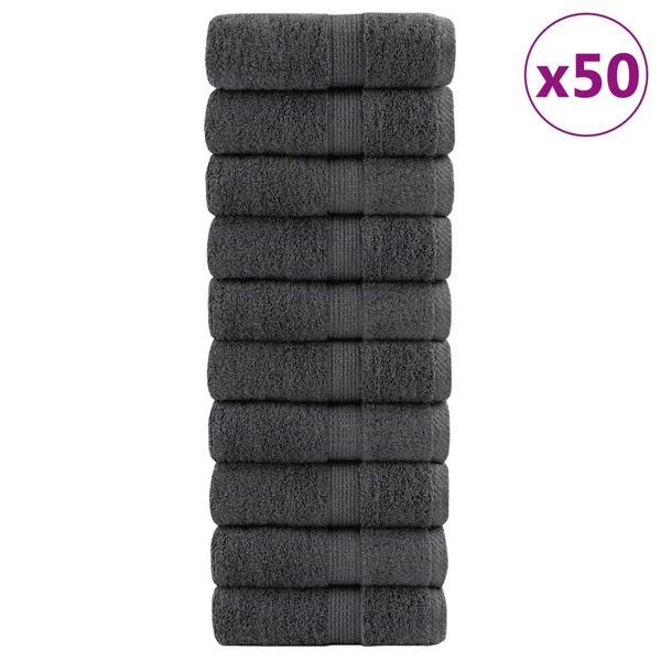 vidaXL Prémiové umývacie utierky SOLUND 50 ks antracitové 30x30 cm 600 g/m²