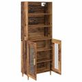 vidaXL Highboard Staré drevo 69,5 x 32,5 x 180 cm Kompozitné drevo