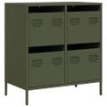 vidaXL Komoda olivovozelená 68x39x73,5 cm oceľ valcovaná za studena