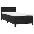 vidaXL Posteľný rám boxspring s matracom čierny 90x210 cm zamat