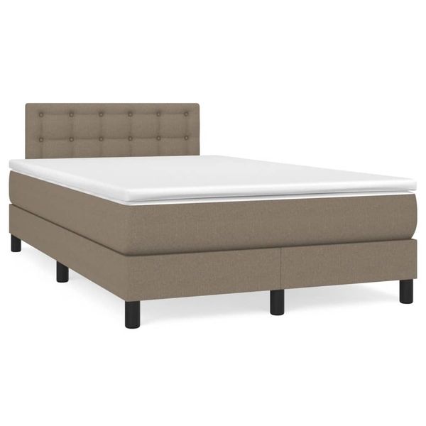 vidaXL Boxspring posteľ s matracom sivohnedá 120x190 cm látka