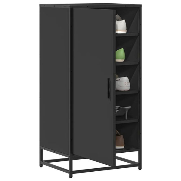 vidaXL Regál na topánky čierna 48x38x97,5 cm spracované drevo