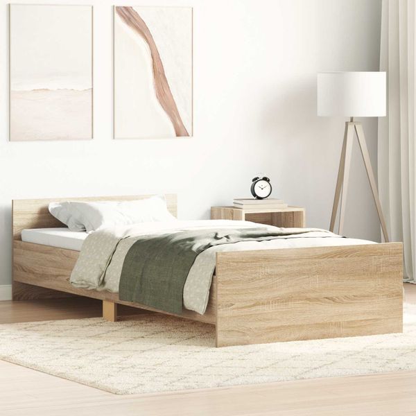 vidaXL Rám postele s čelom Dub sonoma 80 x 200 cm Kompozitné drevo