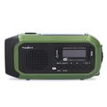 Rádio NEDIS RDDBCR2000GN núdzové DAB+/FM, ručná kľuka, solárny panel