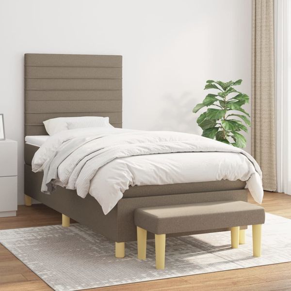 vidaXL Boxspring posteľ s matracom sivohnedý 100x200 cm látka