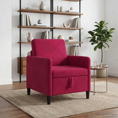 vidaXL Sofa s úložným priestorom Víno červené 72 x 78 x 87 cm