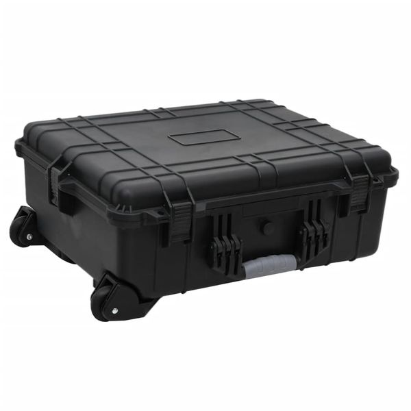 vidaXL Letecký kufor na kolieskach čierny 63x50x23 cm PP