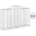 vidaXL Oblúkové gabionové koše 12 ks 200x50x120/140 cm pozink. železo