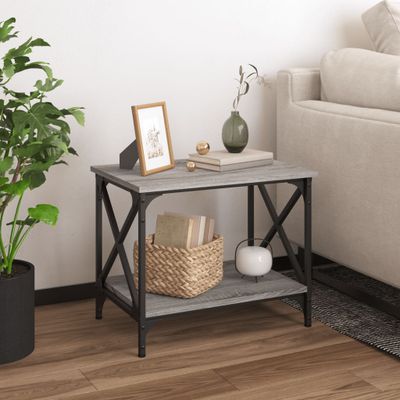 vidaXL Bočný stolík sivý dub sonoma 55x38x45 cm spracované drevo
