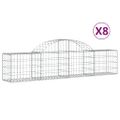 vidaXL Oblúkový gabionový kôš 8 ks 200x30x40/60 cm pozinkované železo
