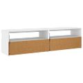 vidaXL TV skrinky 2 ks s LED svetlami biele 75x35x40 cm