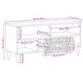 vidaXL TV skrinka Biela 100 x 33,5 x 46 cm Masívne mango drevo
