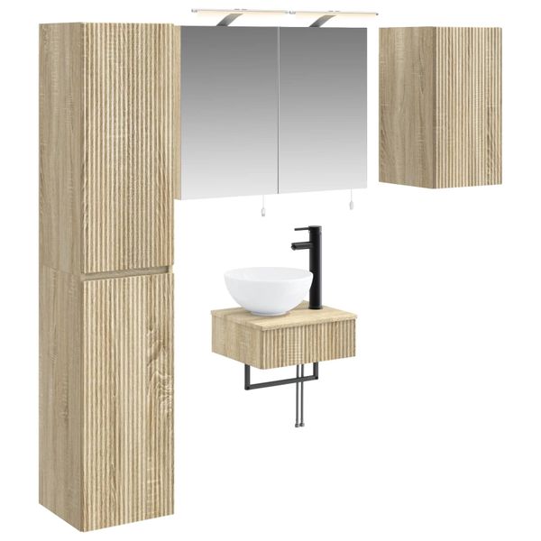 vidaXL Sada kúpeľňového nábytku 5 pcs Dub sonoma