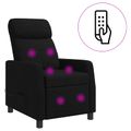 vidaXL Masážne relaxačné kreslo Čierna Látka
