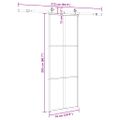 vidaXL Posuvné dvere s kovaním čierne 76x205 cm ESG sklo