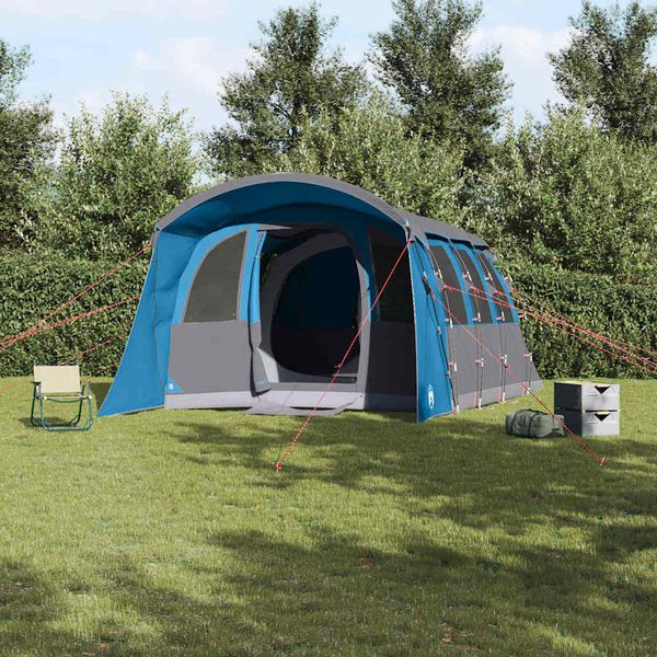 vidaXL Rodinný stan so strechou Modrá a šedá 576 x 325 x 213 cm