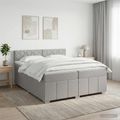 vidaXL Posteľ boxspring s matracom Svetlosivá 200 x 200 cm Látka