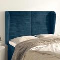 vidaXL Čelo postele so záhybmi tmavomodrá 147x23x118/128 cm zamat