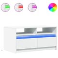 vidaXL Konferenčný stolík s LED, biely, kompozitné drevo