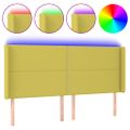 vidaXL Čelo postele s LED zelené 163x16x118/128 cm látka