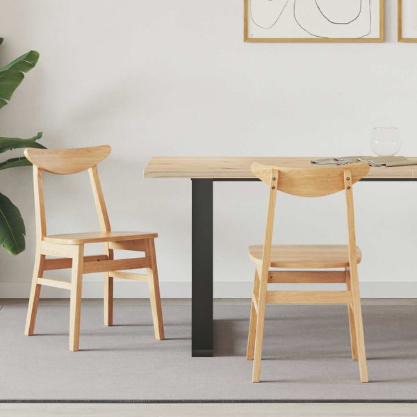 vidaXL Jedálenské stoličky 2 pcs Prírodná 42 x 47,5 x 81 cm