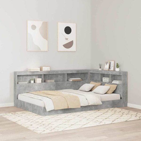 vidaXL Úložné čelo s poličkou Betónová šedá 207,5 x 137,5 x 76,5 cm