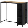 vidaXL Barový stolík s úložným regálom čierny 120x60x110 cm polyratan