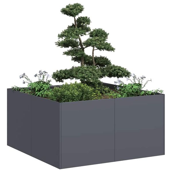 vidaXL kvetináč antracit 80x80x40 cm Oceľ valcovaná za studena