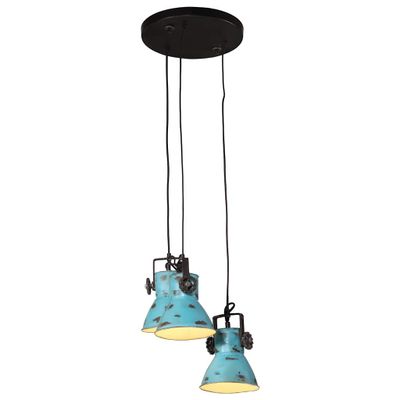 vidaXL Závesná lampa 25 W šmuhovaná modrá 30x30x100 cm E27