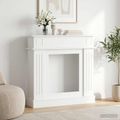 vidaXL Rám krbu Biela 102 x 26 x 100 cm Kompozitné drevo