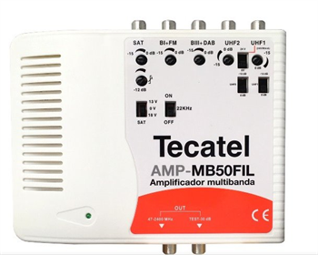 TECATEL zosilňovač AMP-MB50FIL 45dB, LTE, 5 vstupov