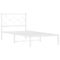 vidaXL Kovový rám postele s čelom biely 90x200 cm