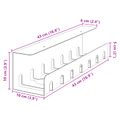 vidaXL Úložný box na káble pod stôl 2 ks Čierna 43 x 10 x 10 cm Oceľ