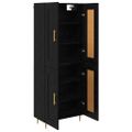 vidaXL Highboard Čierny dub 69,5 x 34 x 180 cm Kompozitné drevo