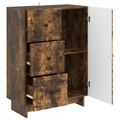vidaXL Servírovacia skriňa so zásuvkou Dymový dub 66 x 34,5 x 90 cm