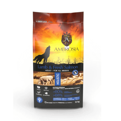 Ambrosia Fresh Lamb&Salmon granule pre psy - jahňacie mäso a losos 2kg