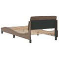 vidaXL Rám postele Dover kapučínový 100x200 cm umelá koža