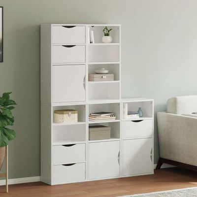 VidaXL Bočná skrinka 5 ks "ODDA" biela 40x24x79 cm borovicový masív