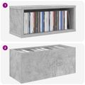 vidaXL Roh na skladovanie CD 2 ks Betónovo sivá 40 x 17 x 17 cm