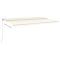 vidaXL Ručne zaťahovacia markíza s LED 600x350 cm krémová