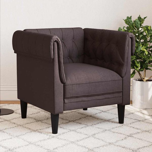 vidaXL Pohovka Chesterfield tmavosivá látka
