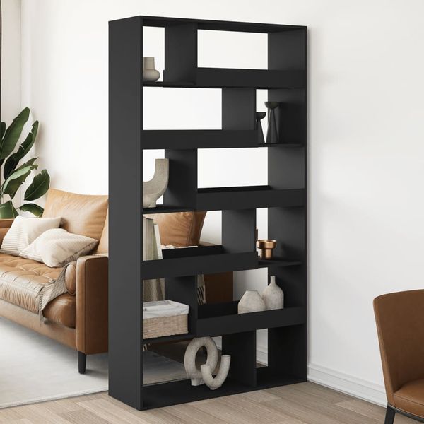 vidaXL Deliaca stena čierna 100x33x187,5 cm kompozitné drevo