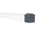 vidaXL Búda pre psa so strechou antracitová 117x1017x123cm pozin. oceľ