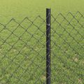 vidaXL Sieťový plot s stĺpom 10 x 0,8 m PVC potiahnutá oceľ Sivá