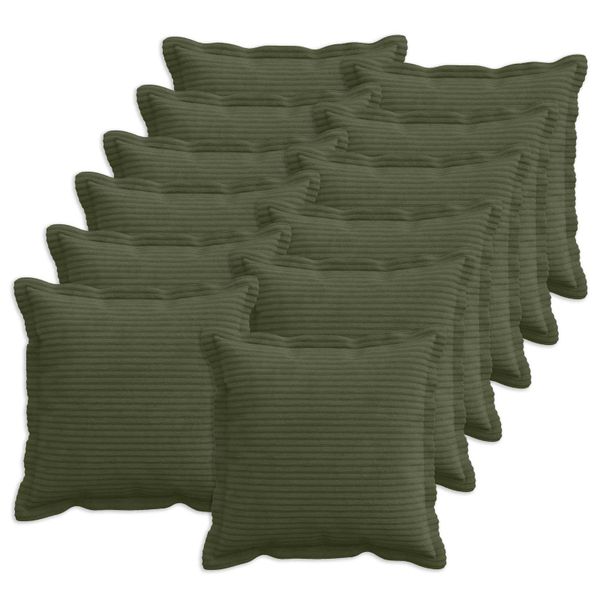 vidaXL Poťah na podložku 12 ks HOUTEN Zelená 40 x 40 cm manšestr