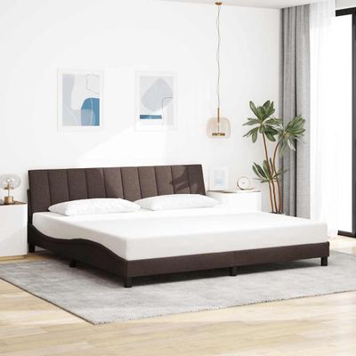 vidaXL Rám postele bez matraca Hanko tmavohnedá 200x200 cm látka