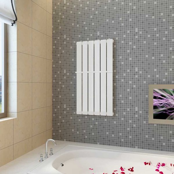Biely vykurovací panelový regál na uteráky 465mm + vykurovací panel 465 mm x 900 mm