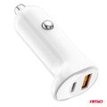 Nabíjačka do auta USB-A+ USB-C 20W 12/24V AMiO-03875